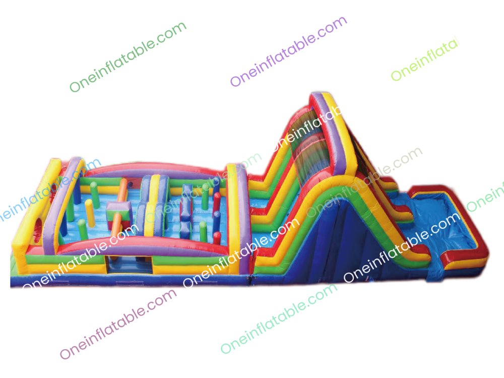 Multicolor Obstacle Course w/ Water Slide