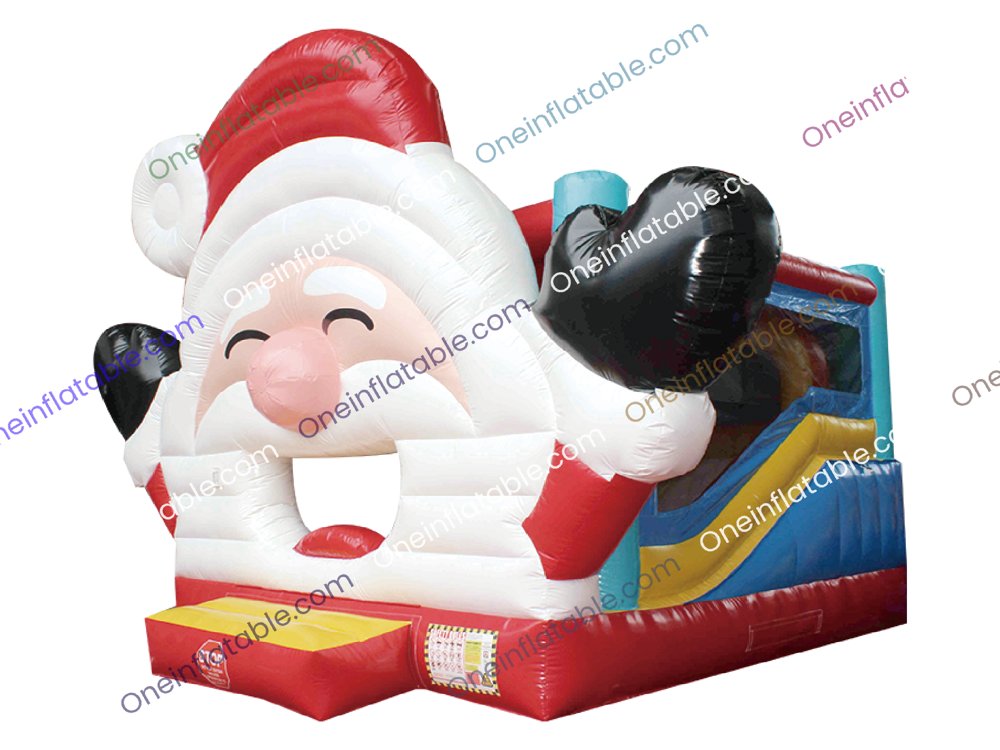inflatable Santa Claus combo with dry slide