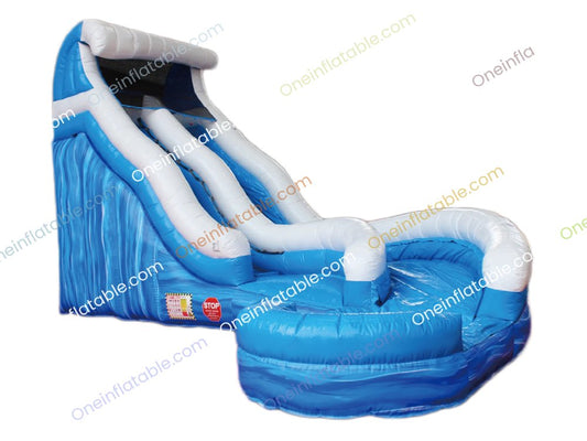17' White Wave Curvy Water Slide